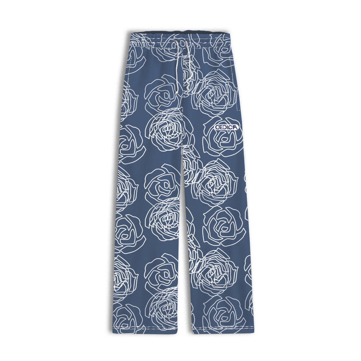 ROSE AOP SWEATPANTS - BLUE