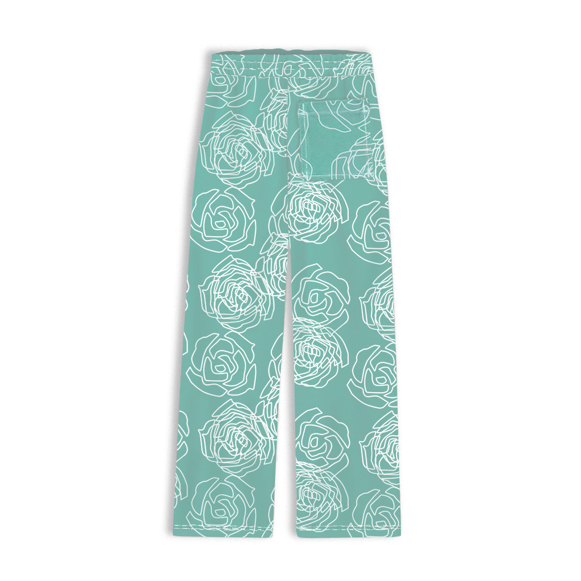 ROSE AOP SWEATPANTS - MINT GREEN