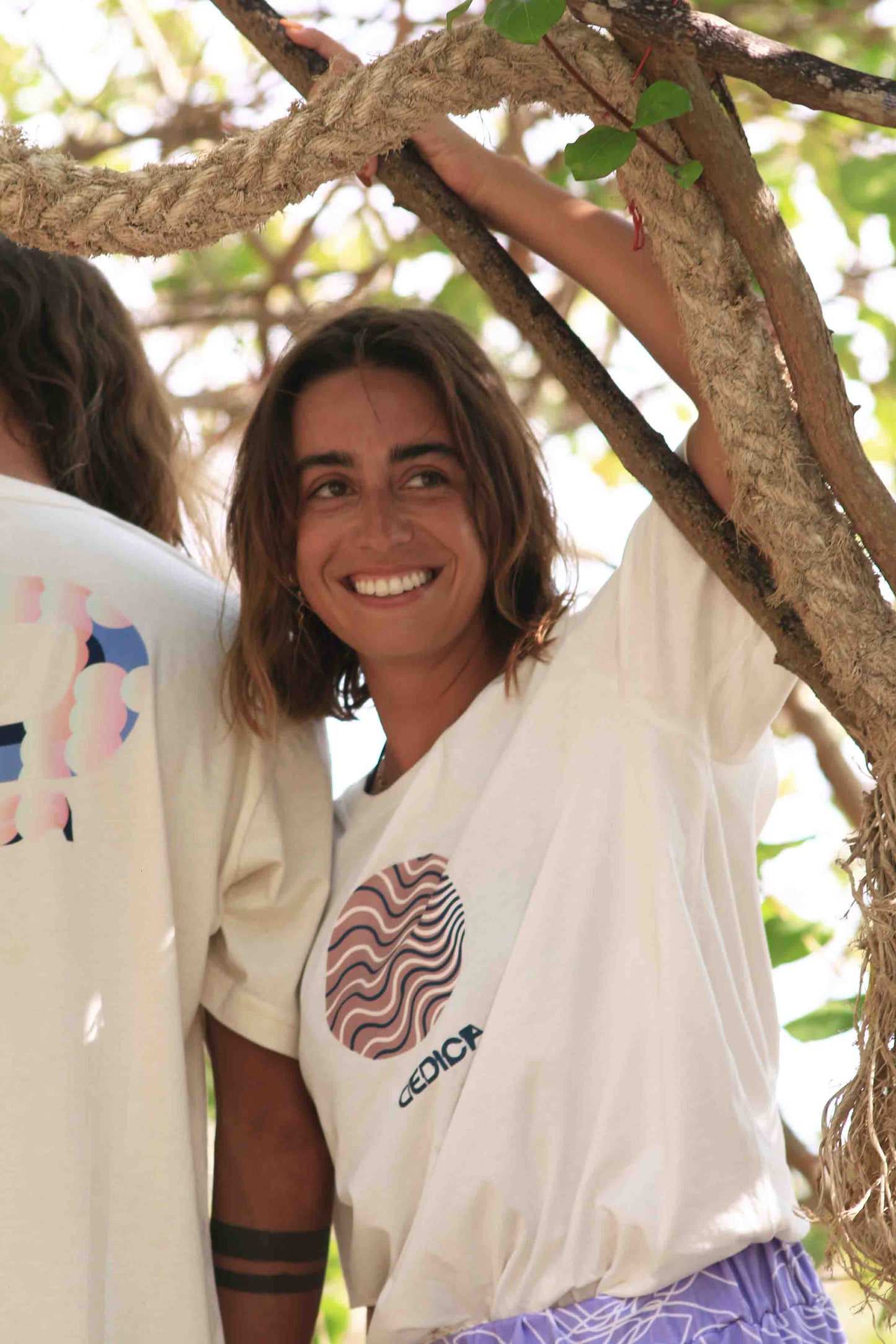WAVY MOON TEE - NATURAL RAW