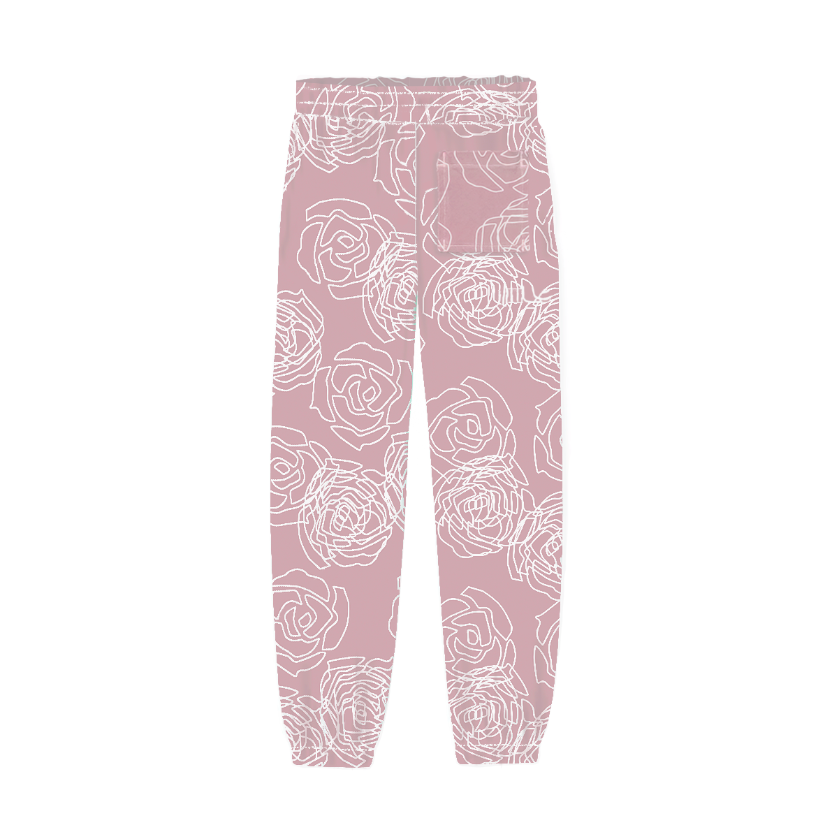 ROSE AOP JOGGERS - ANTIQUE PINK