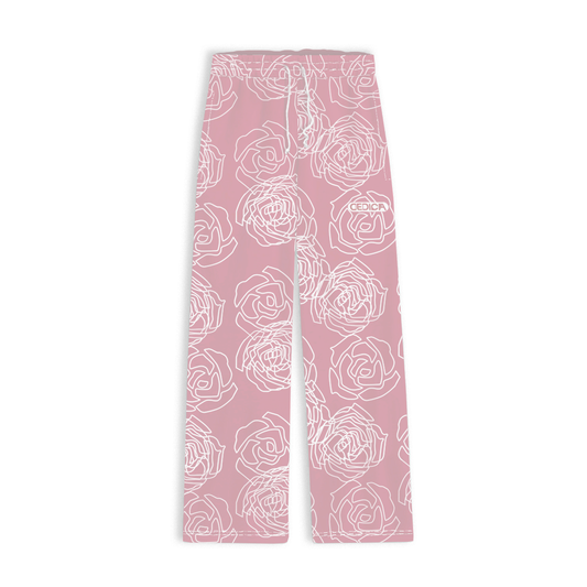 ROSE AOP SWEATPANTS - ANTIQUE PINK