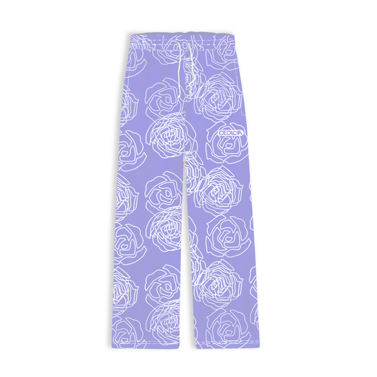 ROSE AOP SWEATPANTS - VIOLET