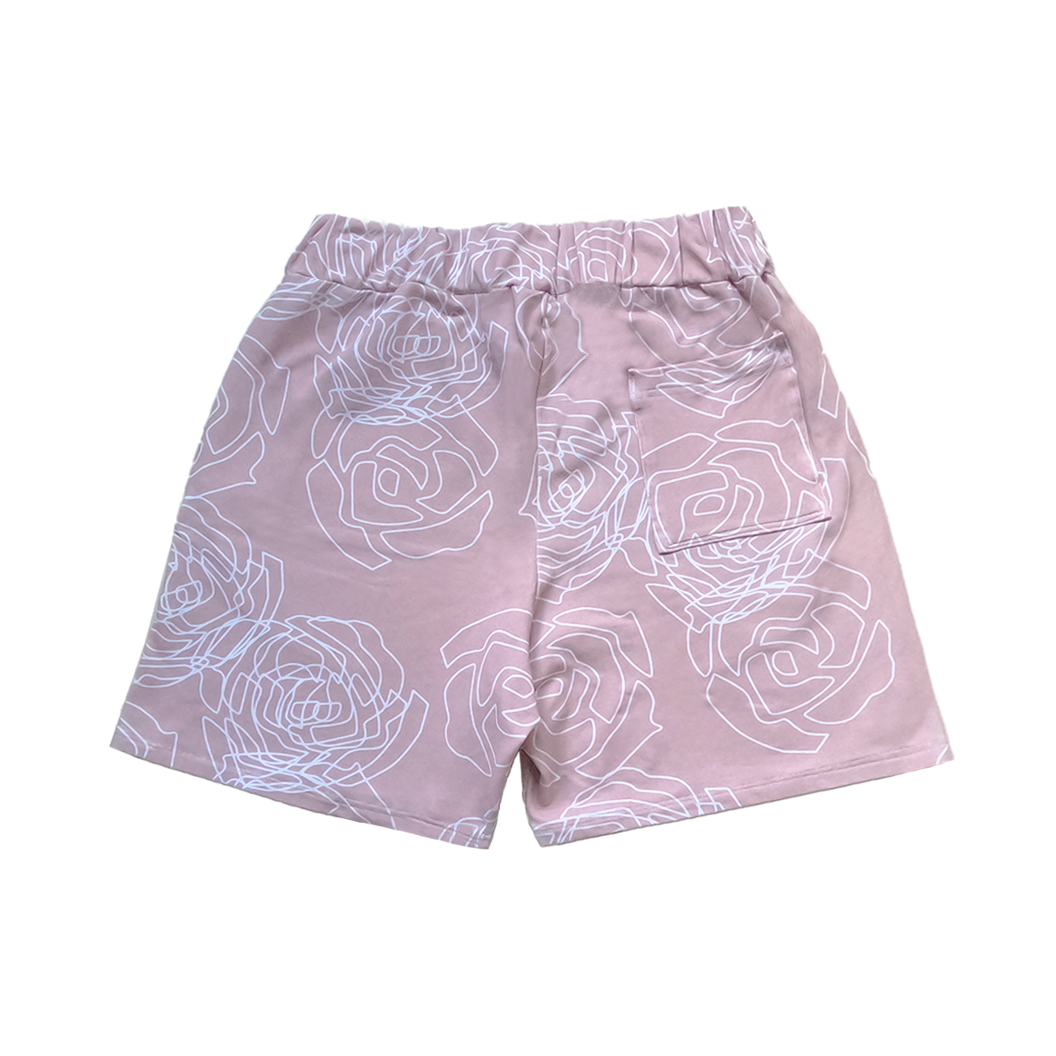 ROSE AOP SHORTS - ANTIQUE PINK