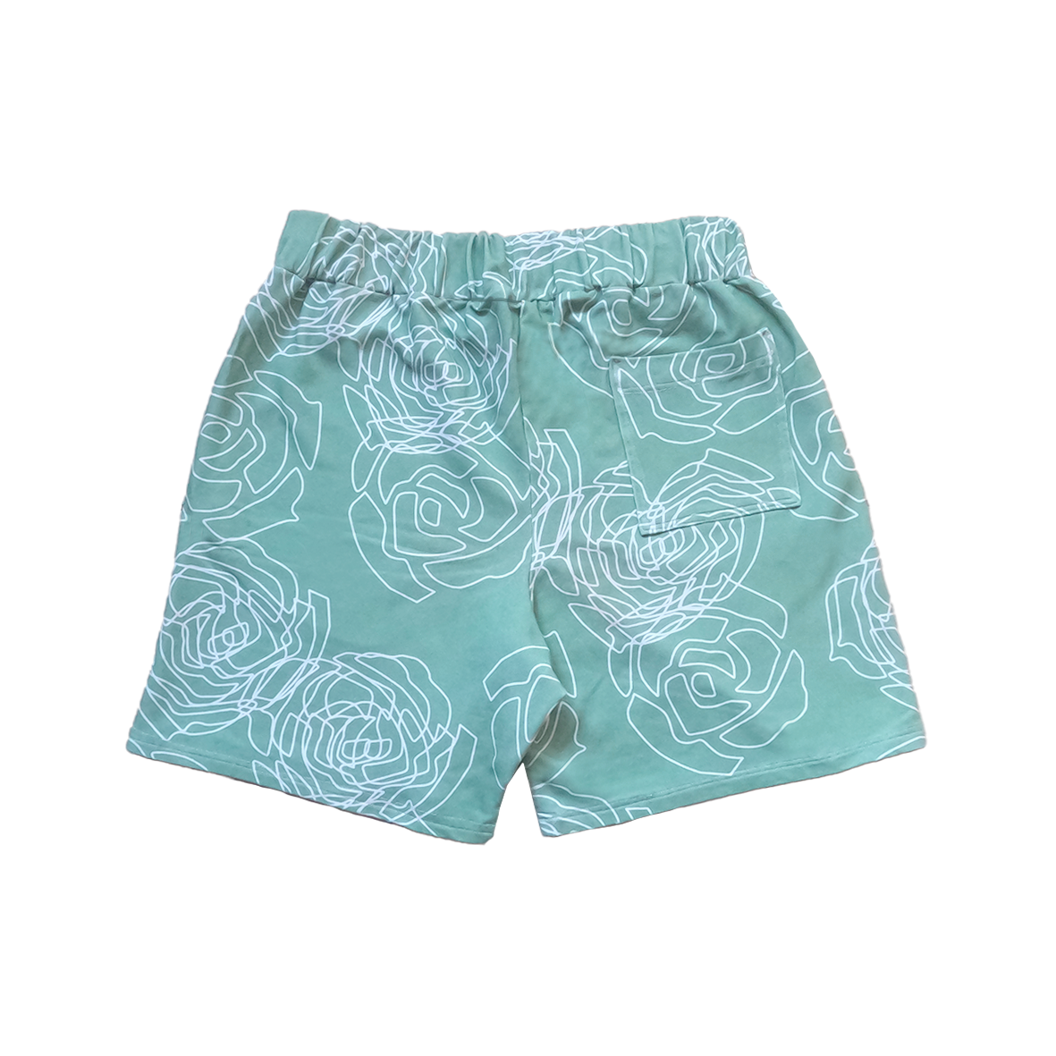 ROSE AOP SHORTS - MINT GREEN